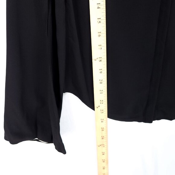 Alexis Blouse Size XS Boxy Fit Black Button Up Bell Slit Sleeve Top Vneck Collar - Picture 9 of 13
